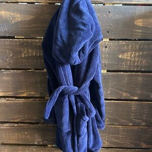 Gap Plush Navy Blue Hooded Robe